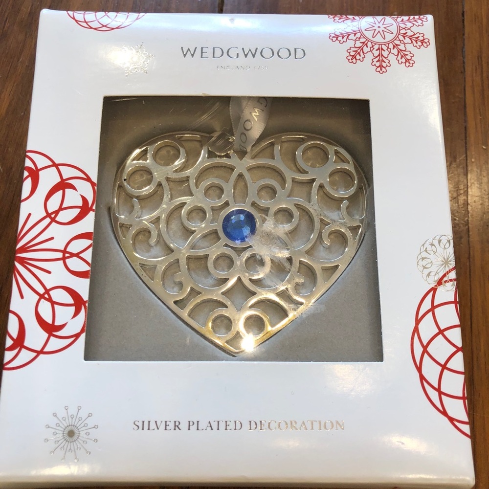 Wedgwood Christmas Ornament Silver Plated Heart